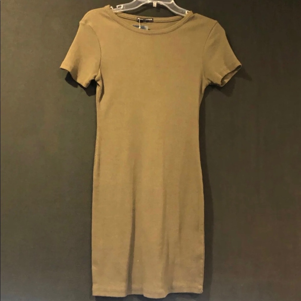 Olive Ribbed Brandy Melville Dress